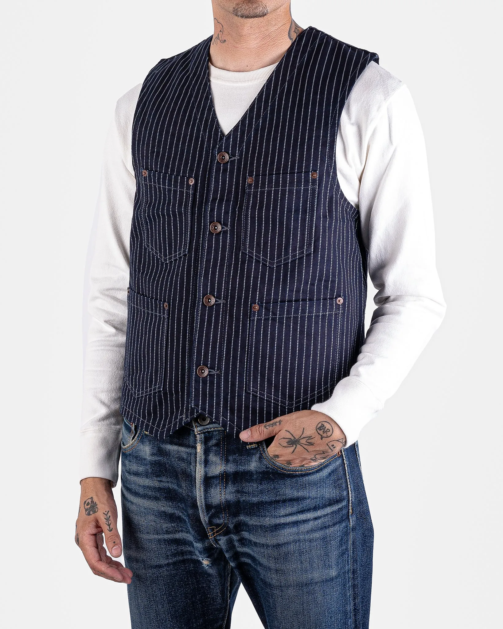 12oz Wabash/Duck Work Vest - Indigo/Navy