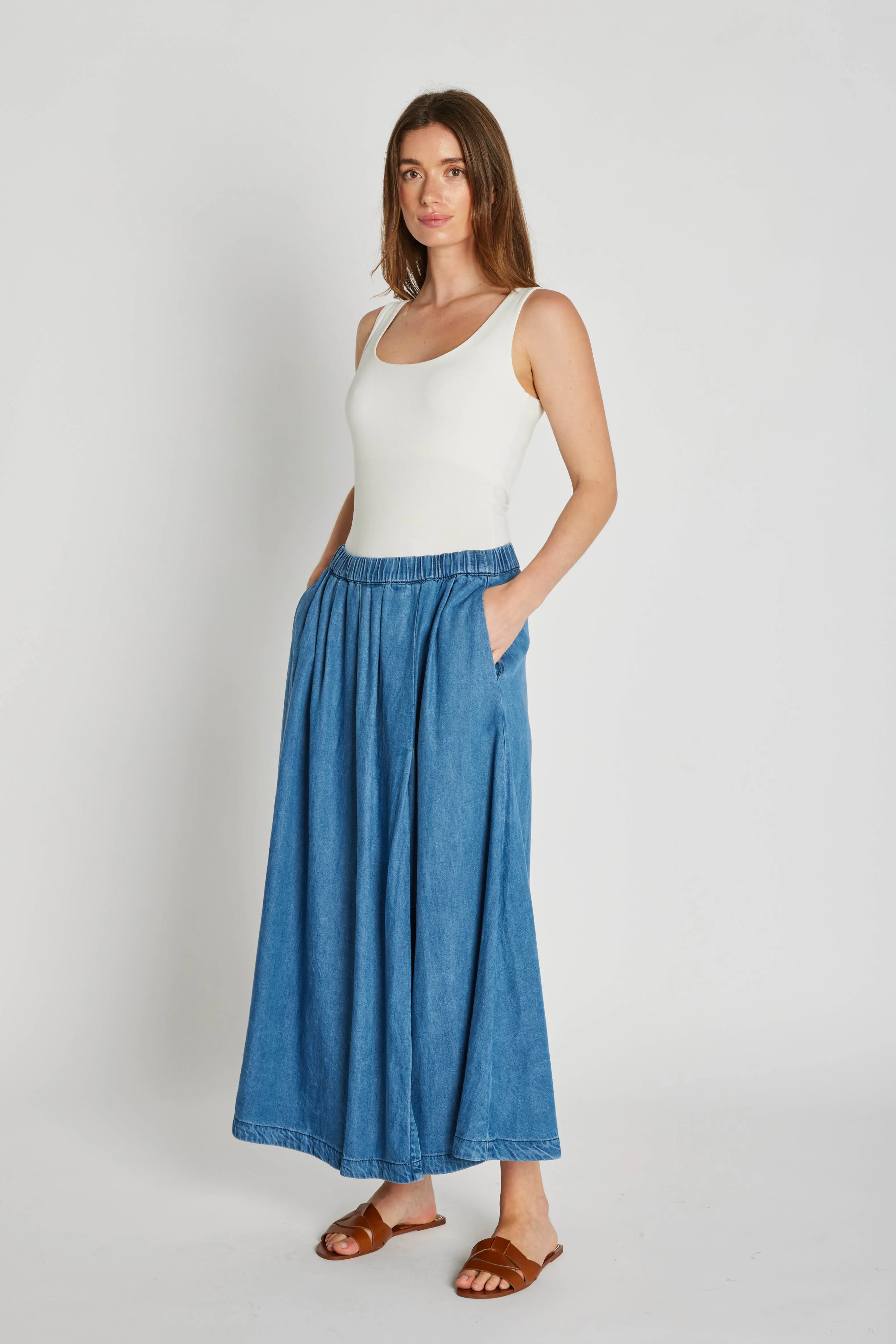 4124PBOKadina nederdel - Blue denim