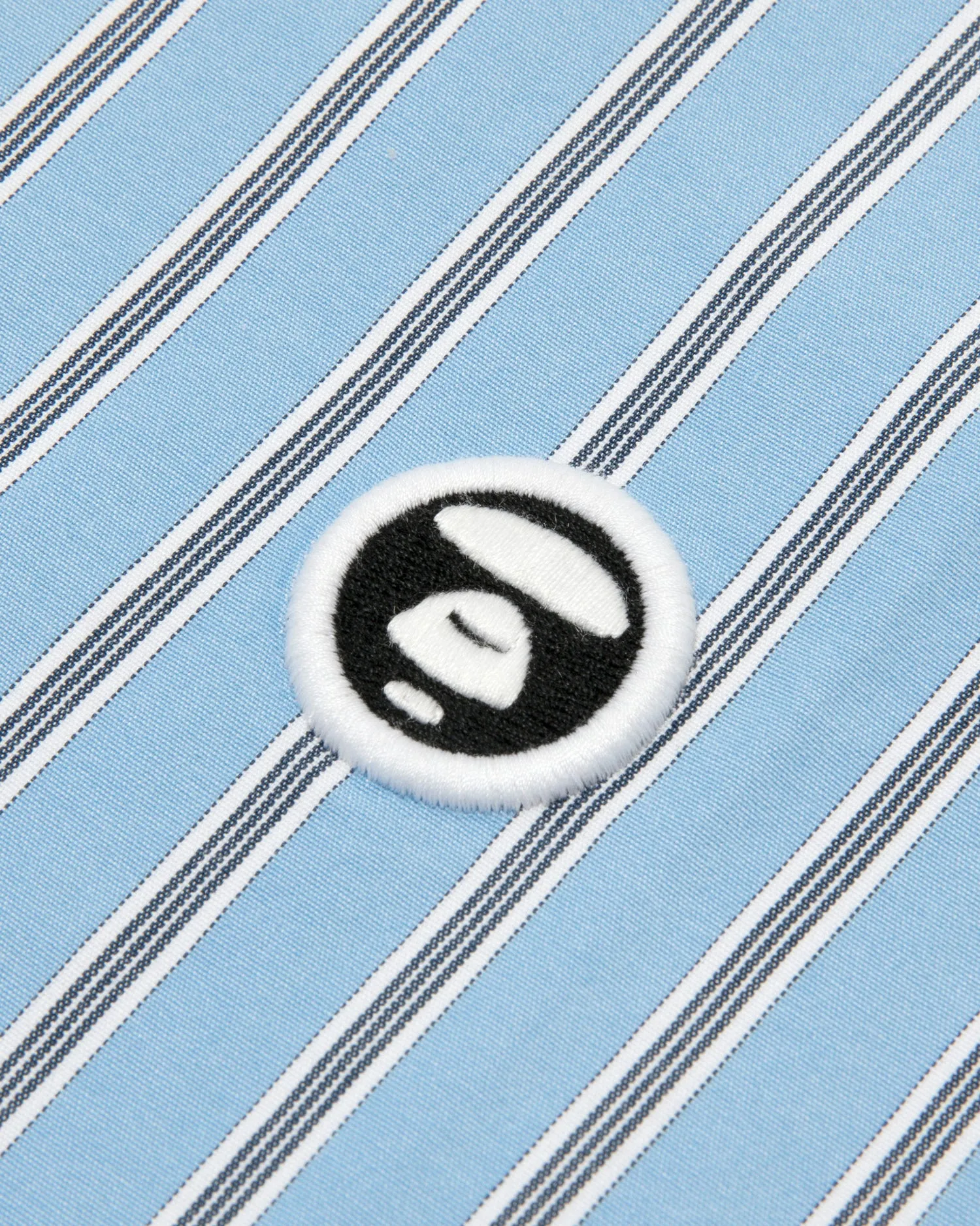 AAPENOW moonface logo stripe short sleeve shirt