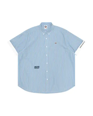 AAPENOW moonface logo stripe short sleeve shirt