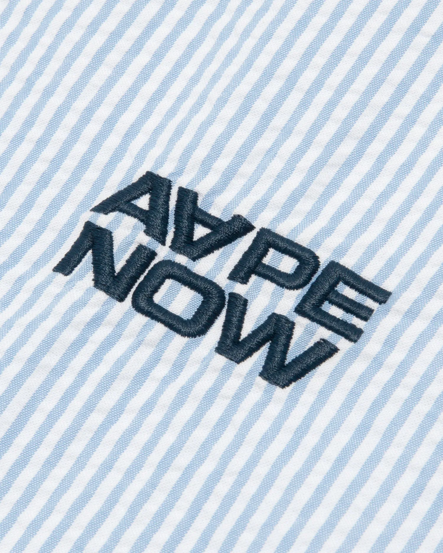 AAPENOW moonface logo stripe short sleeve shirt