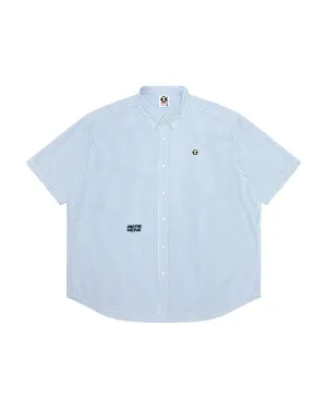 AAPENOW moonface logo stripe short sleeve shirt