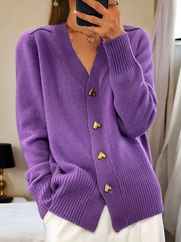 Alohi - Heart Button Cardigan