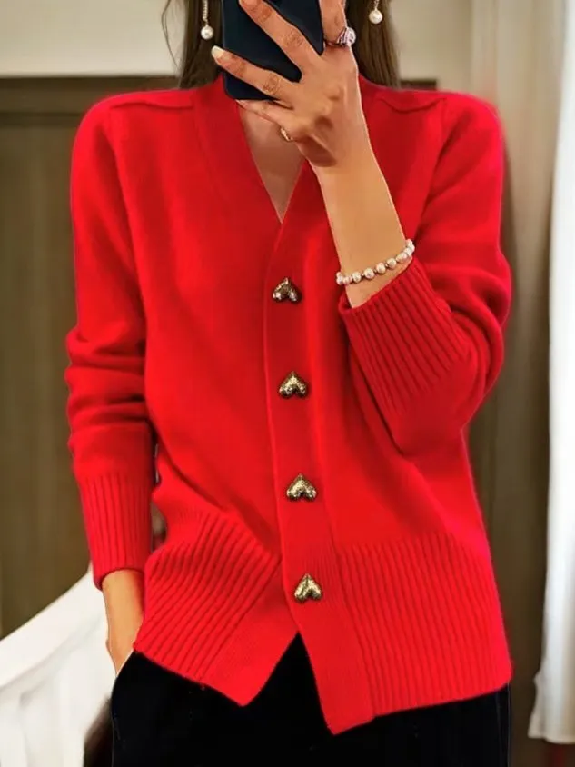 Alohi - Heart Button Cardigan