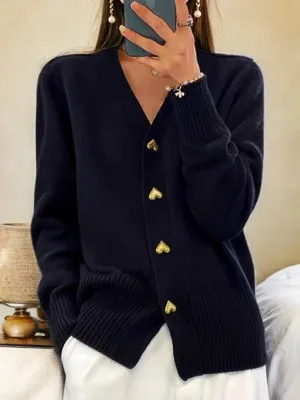 Alohi - Heart Button Cardigan