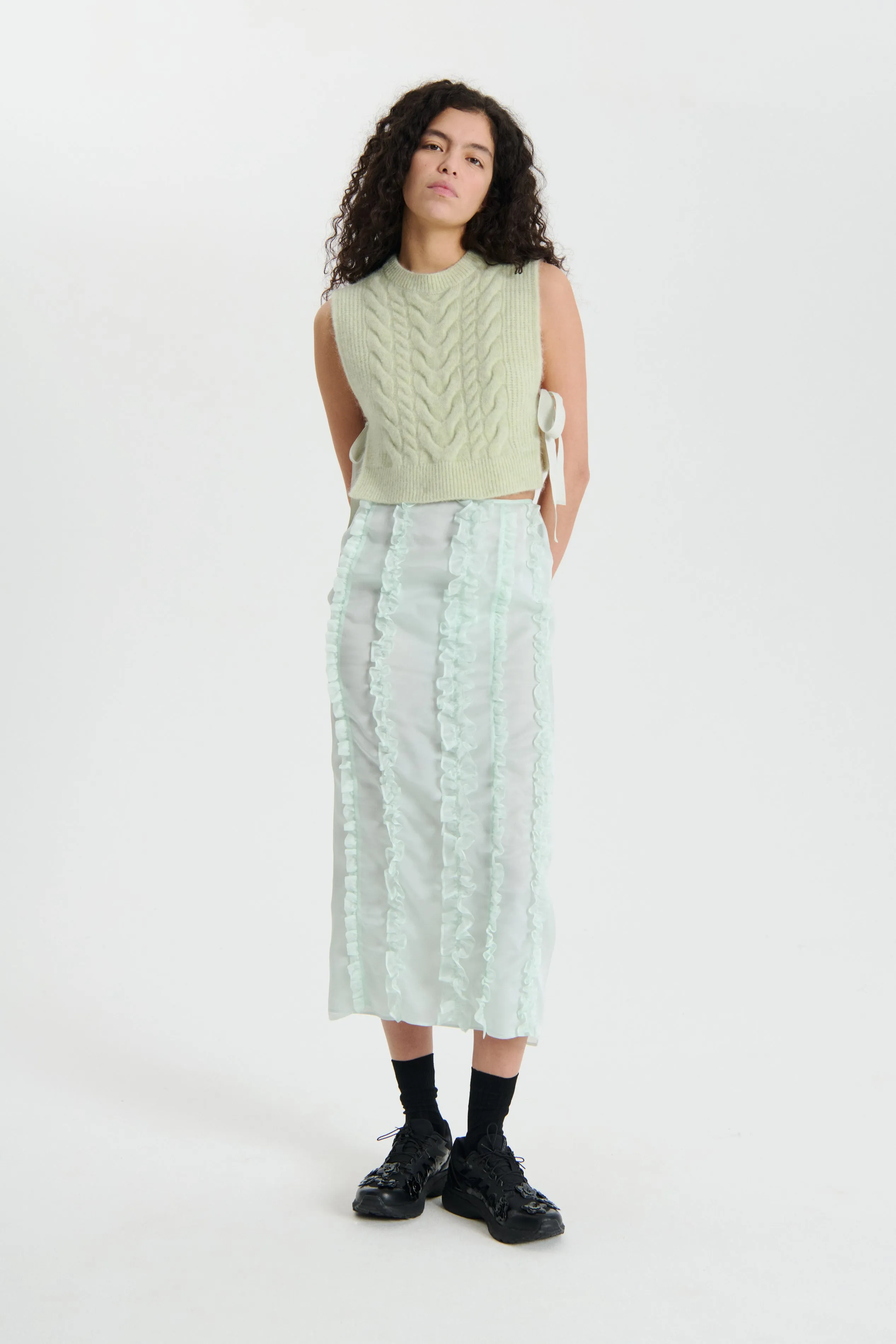 ALY | VEST TEXTURED MOHAIR MINT