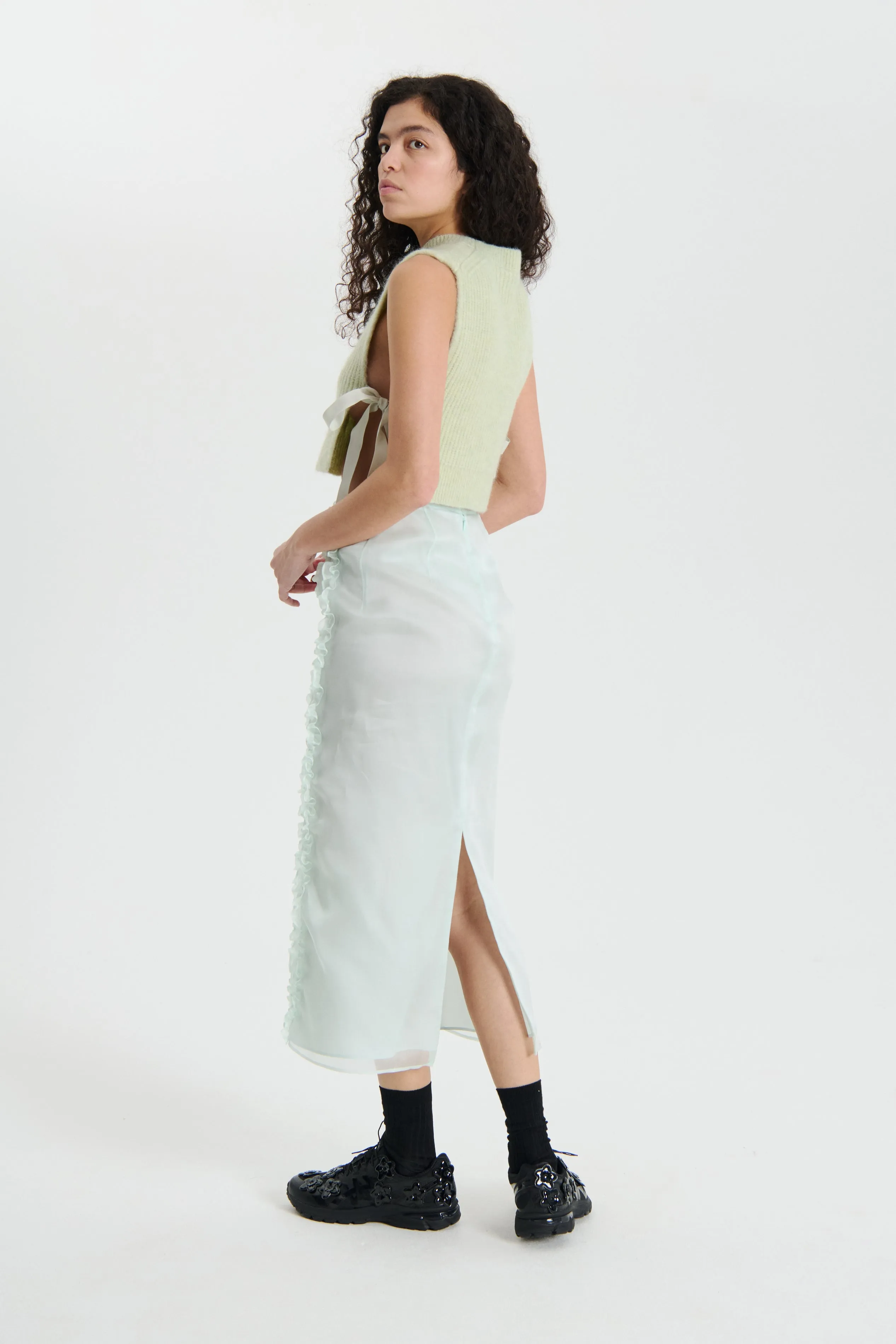 ALY | VEST TEXTURED MOHAIR MINT