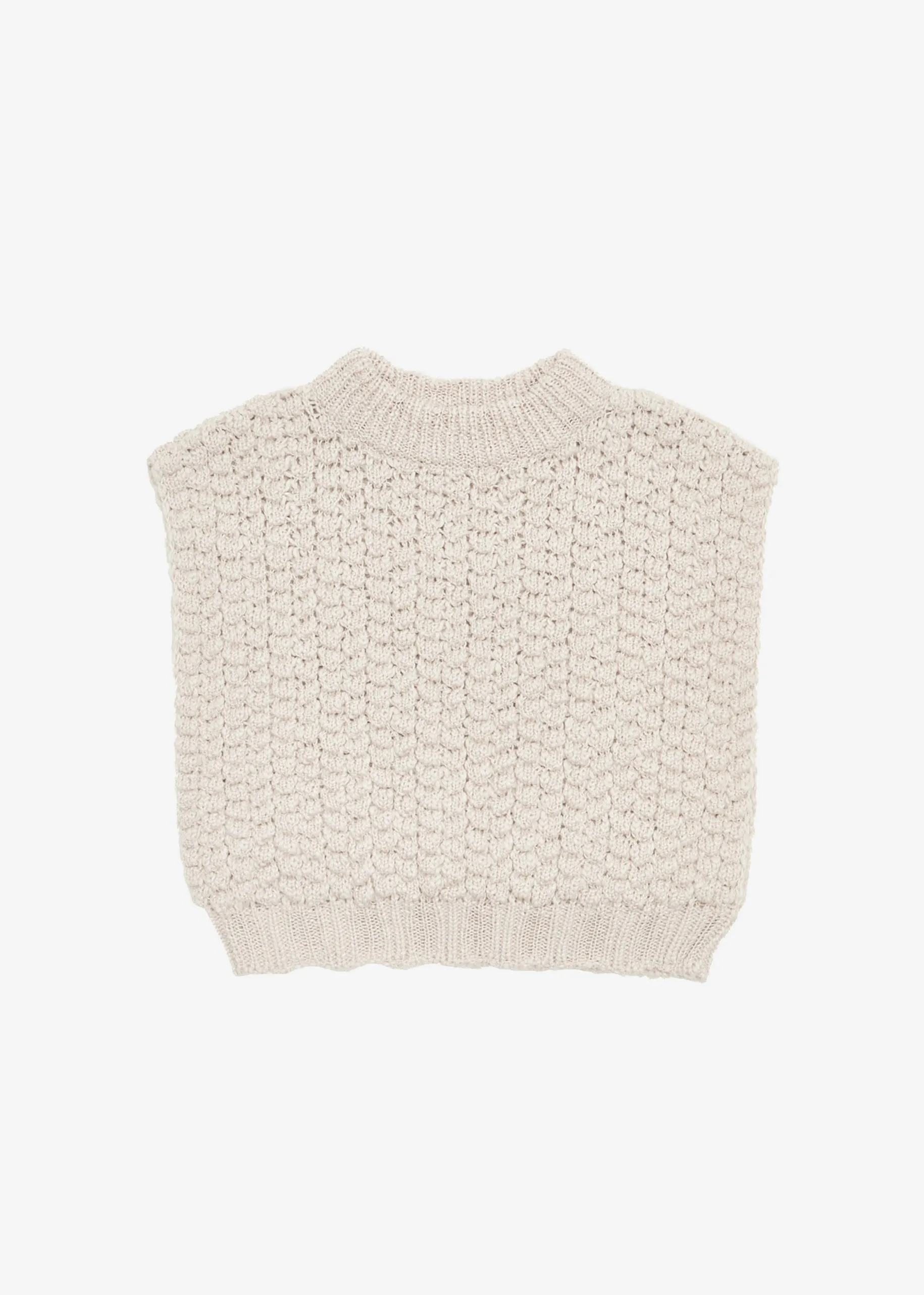 Amomento High Neck Crop Vest - Beige