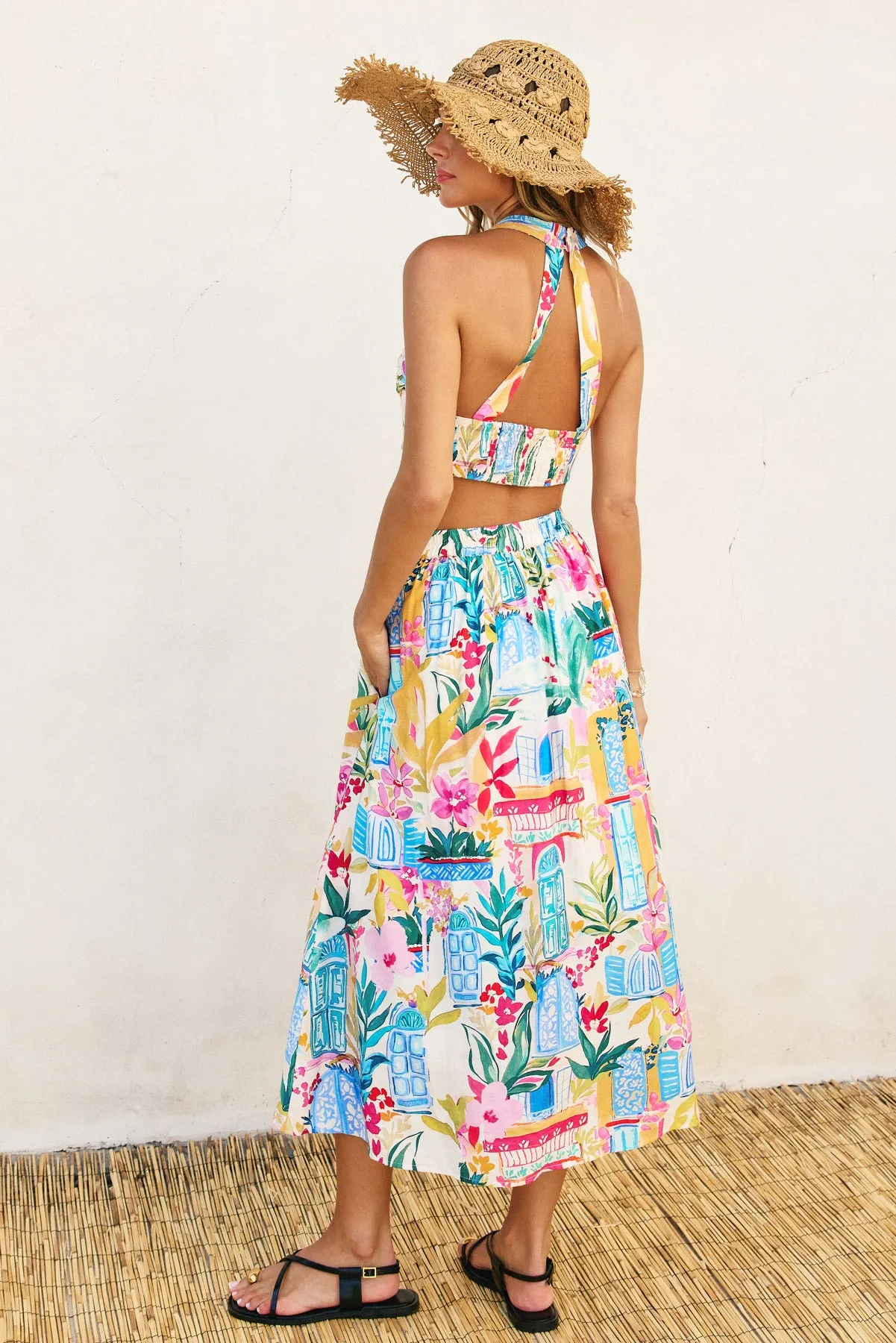 Anise Front Button Midi Skirt