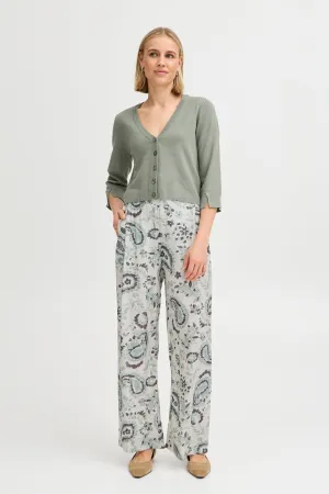 Ariana Trousers All Over Print | Frosty Green