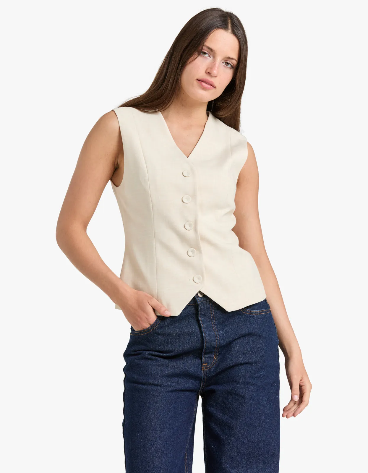Arlo Waistcoat - Bone