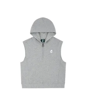 AVEN Hooded Zip-Up Vest - Melange Gray
