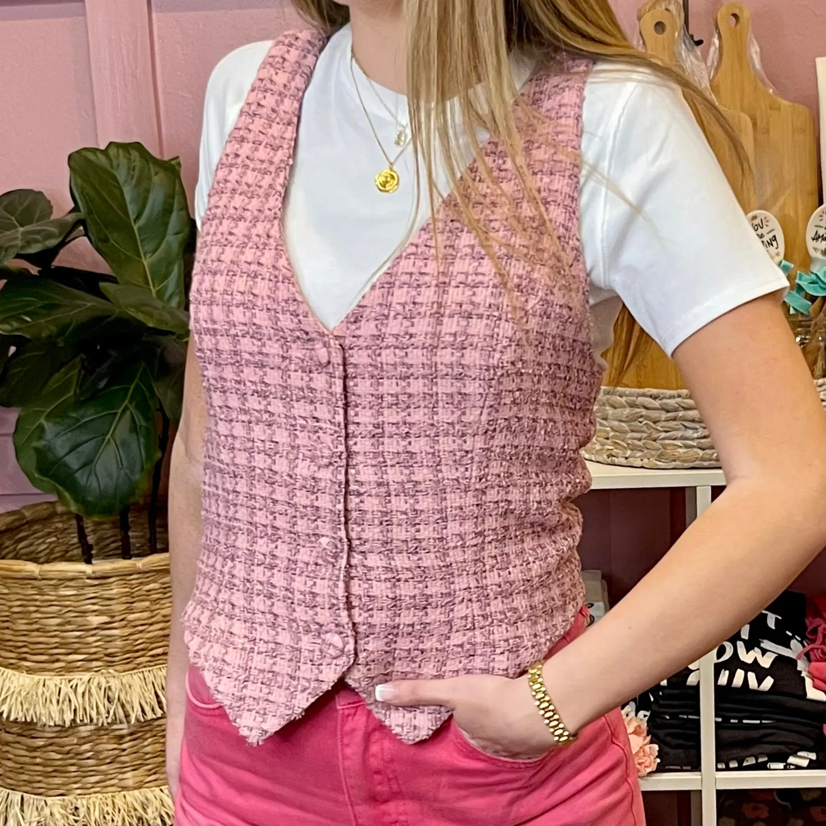 Back to Boss Tweed Tailored Sleeveless Vest - FINAL SALE
