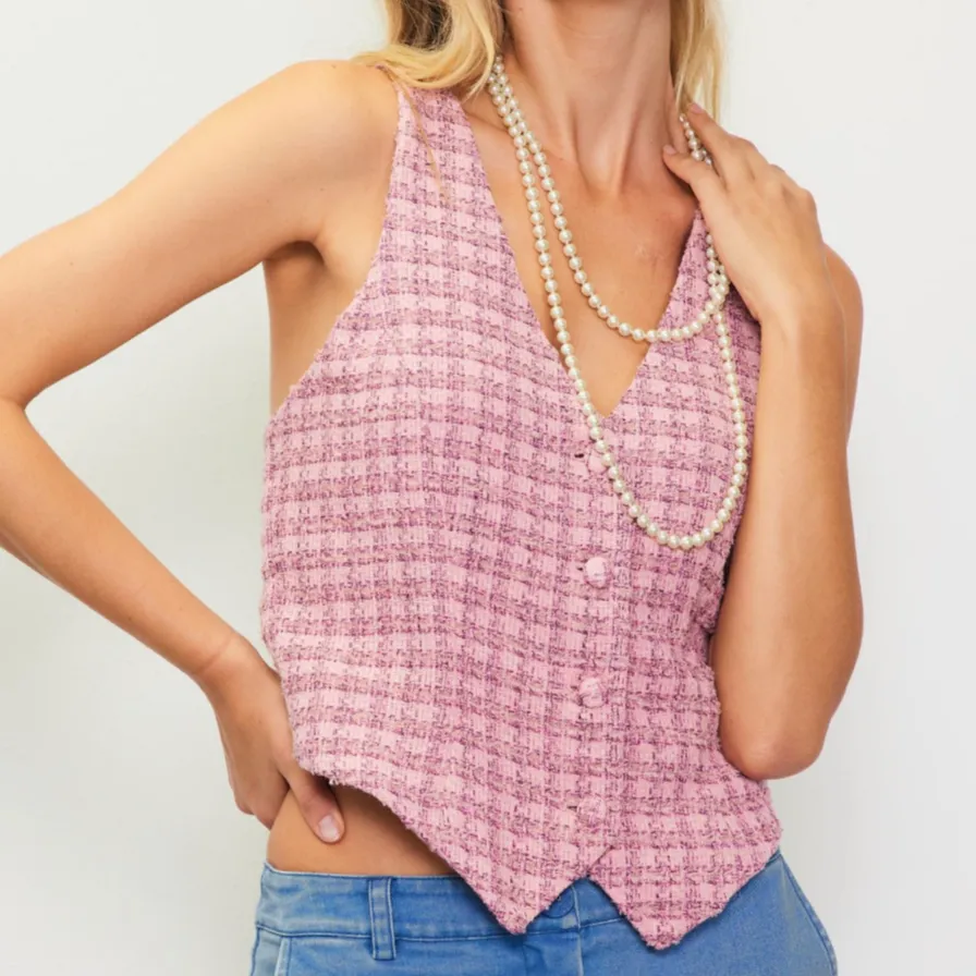 Back to Boss Tweed Tailored Sleeveless Vest - FINAL SALE