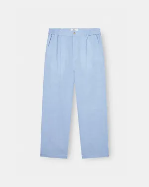 Baggy Linen Pants Blue Striped