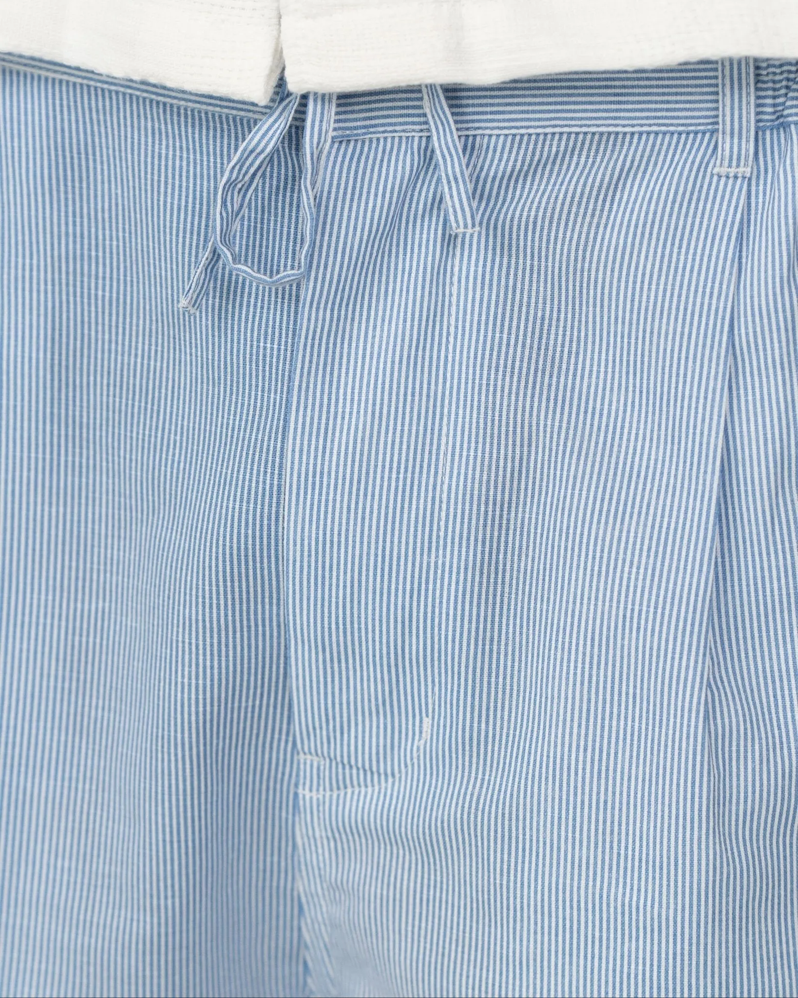 Baggy Linen Pants Blue Striped