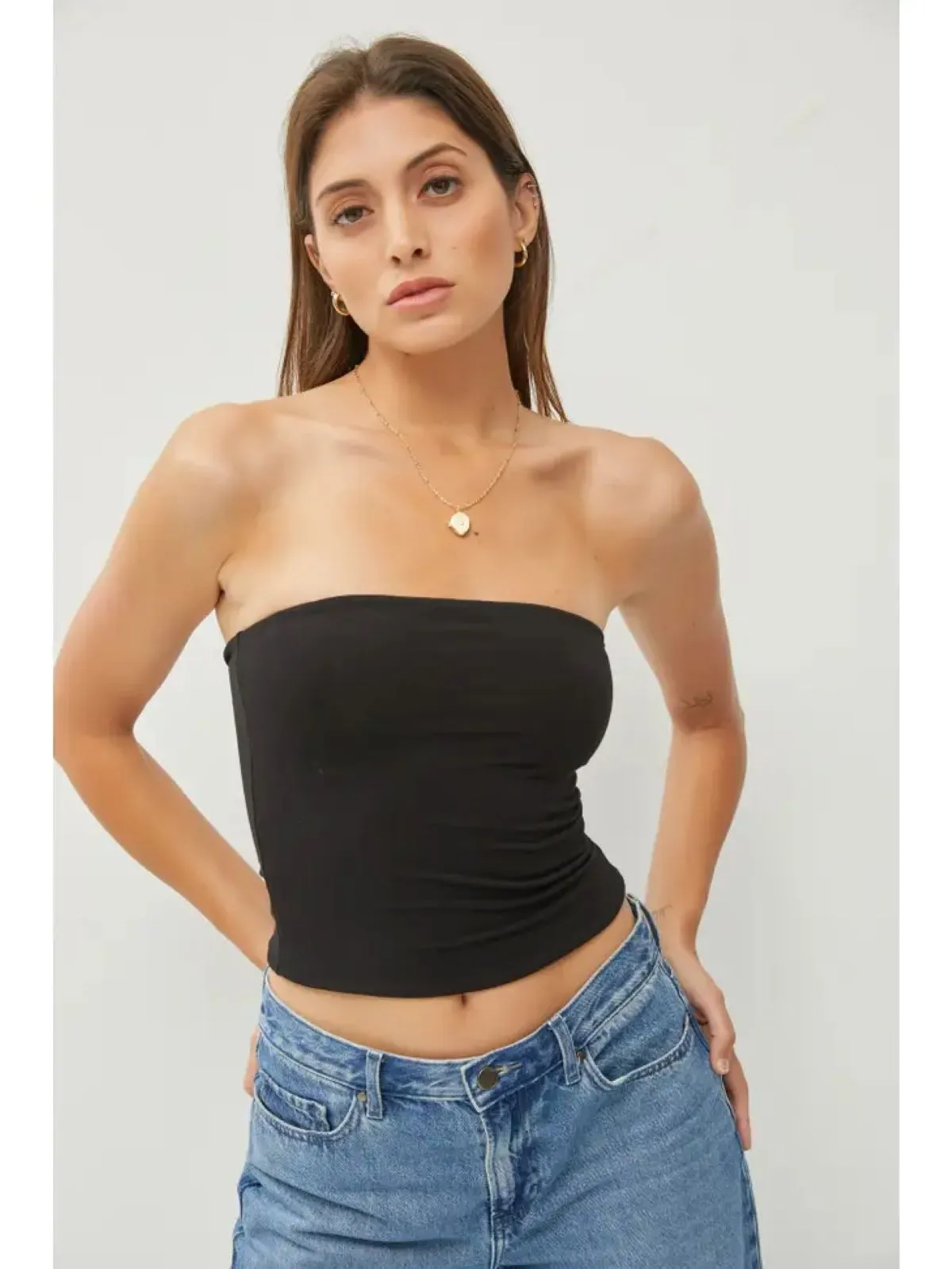 Basic Black Bandeau Top