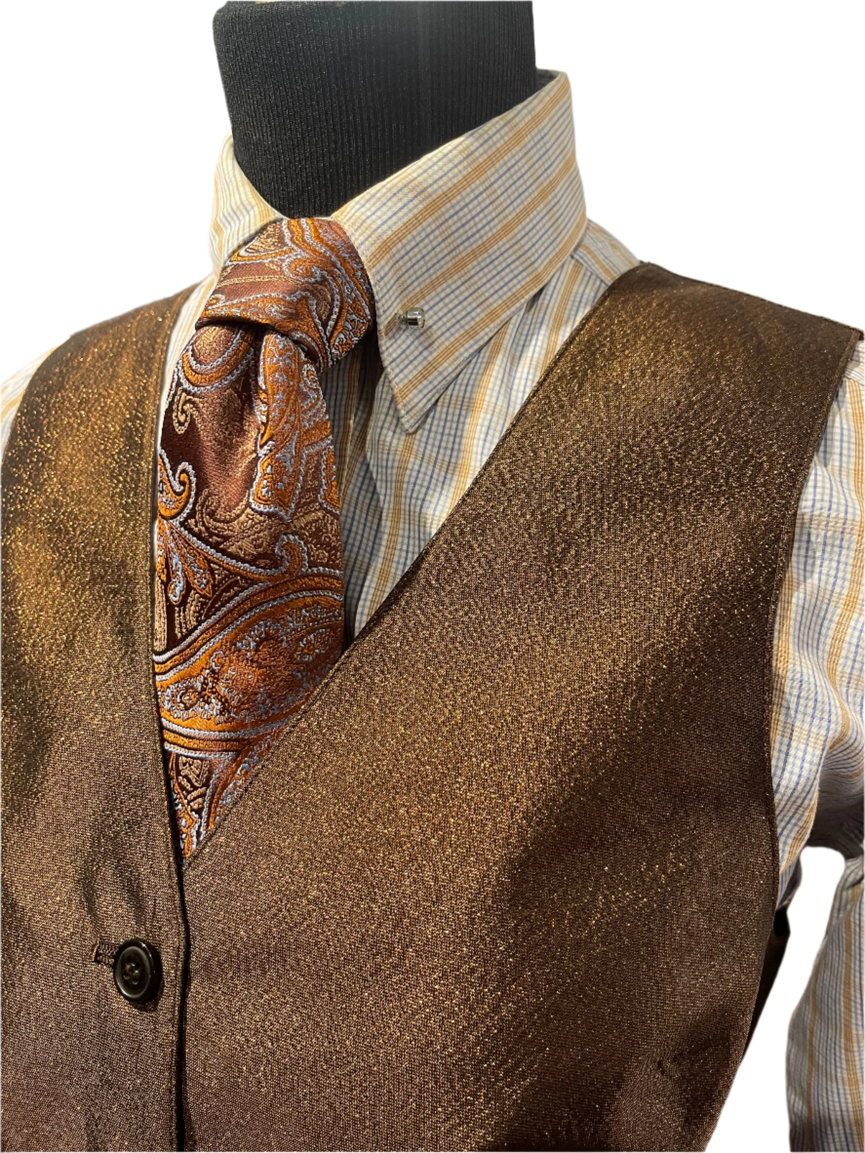Becker Brothers Blue and Brown Striped Shirt