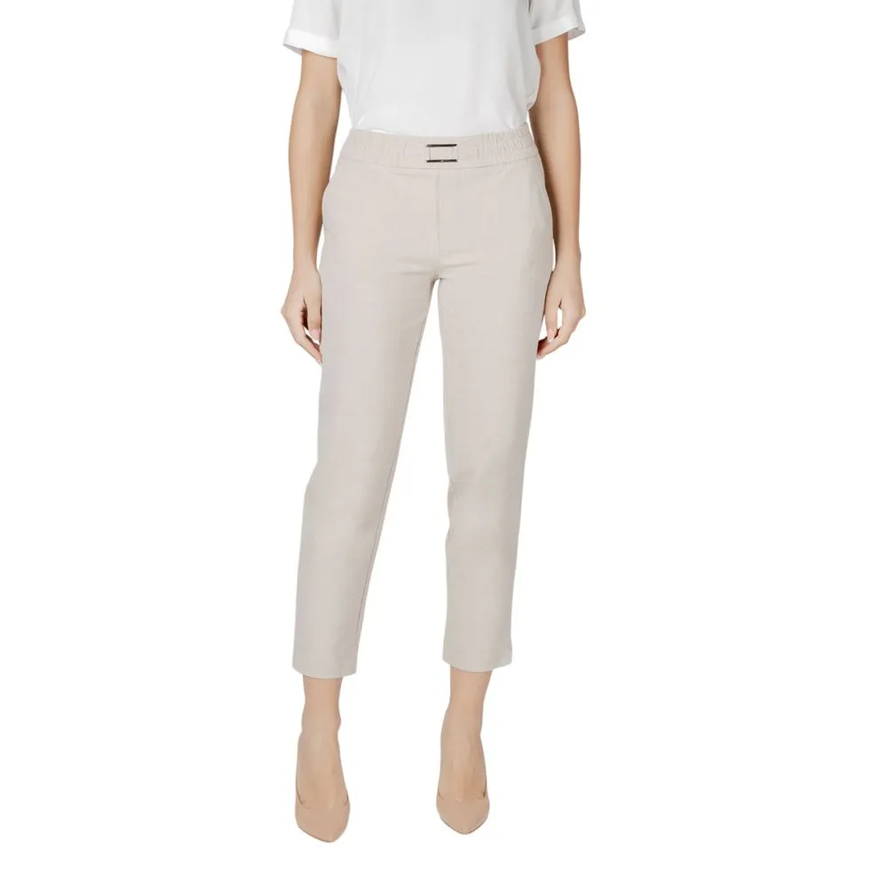 Beige Viscose Jeans & Pant