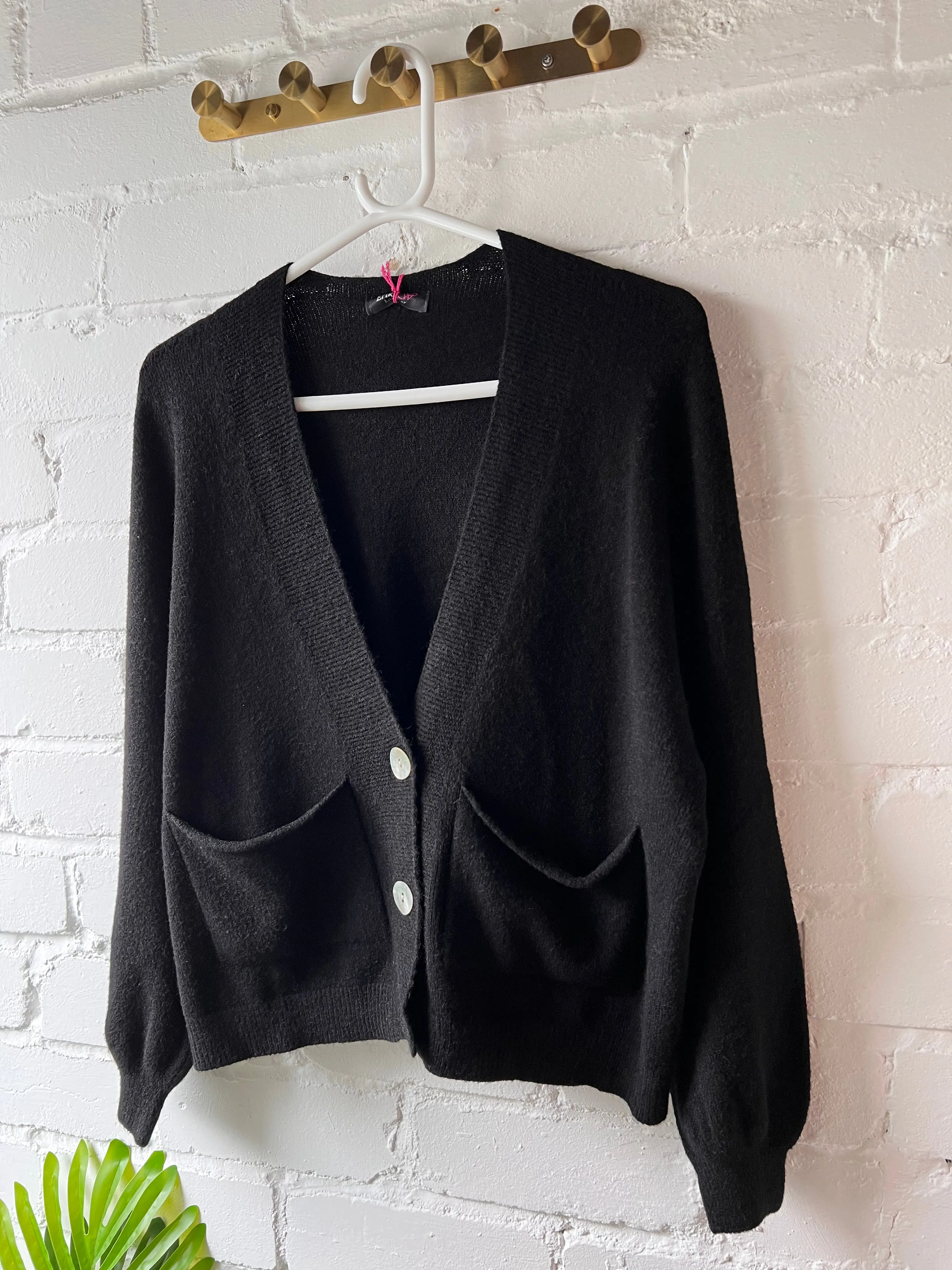 Black 2 Button Cardigan