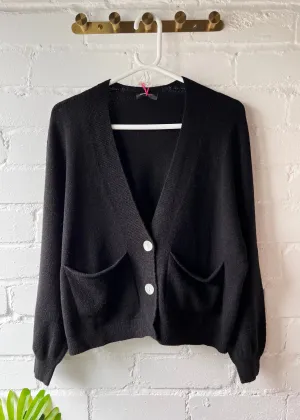 Black 2 Button Cardigan