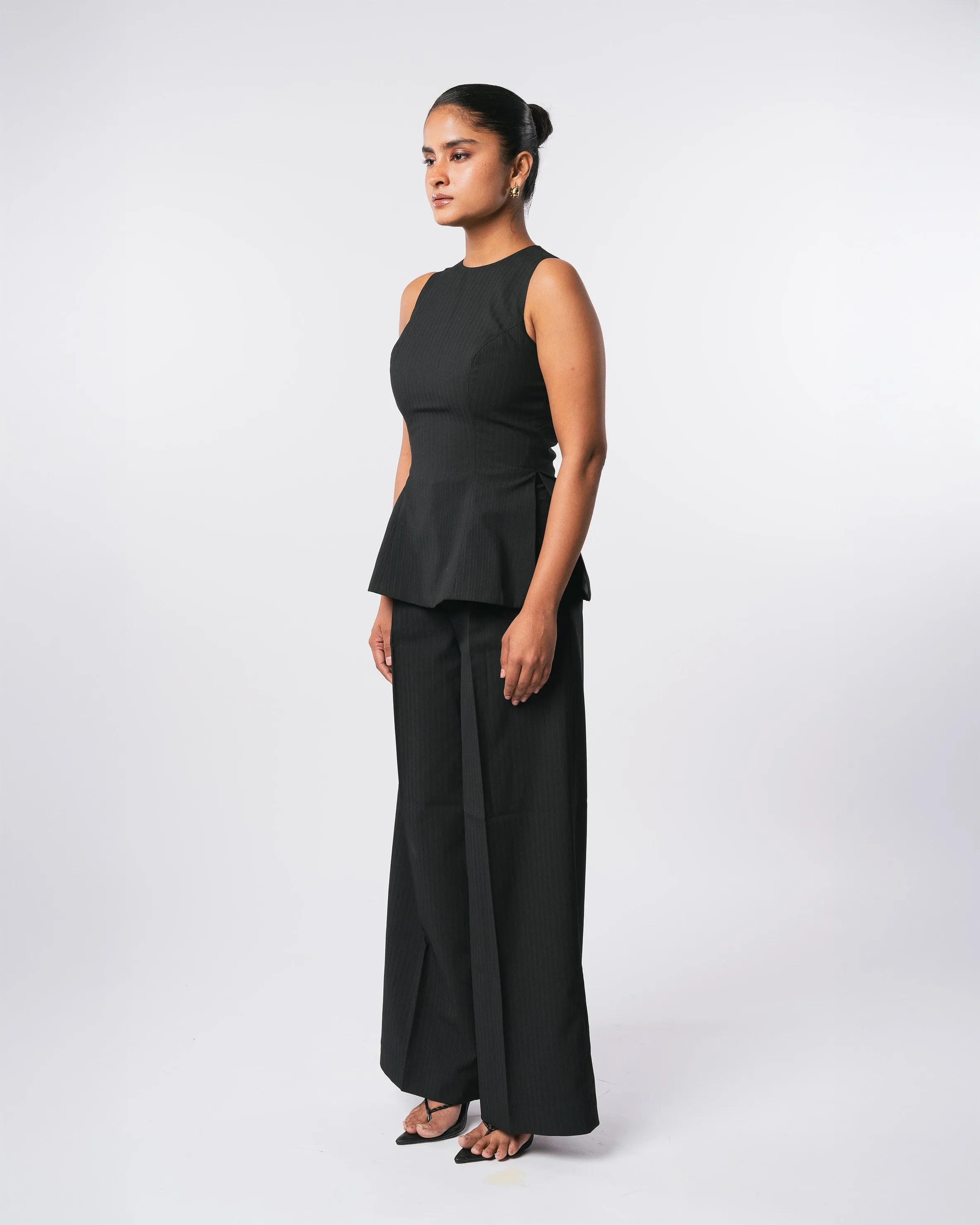 BLACK PINSTRIPE SET