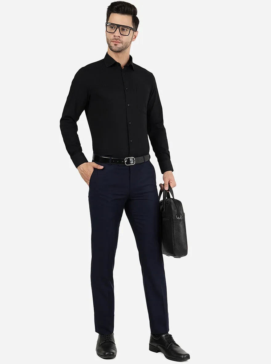 Black Striped Slim Fit Party Wear Shirt | Greenfibre