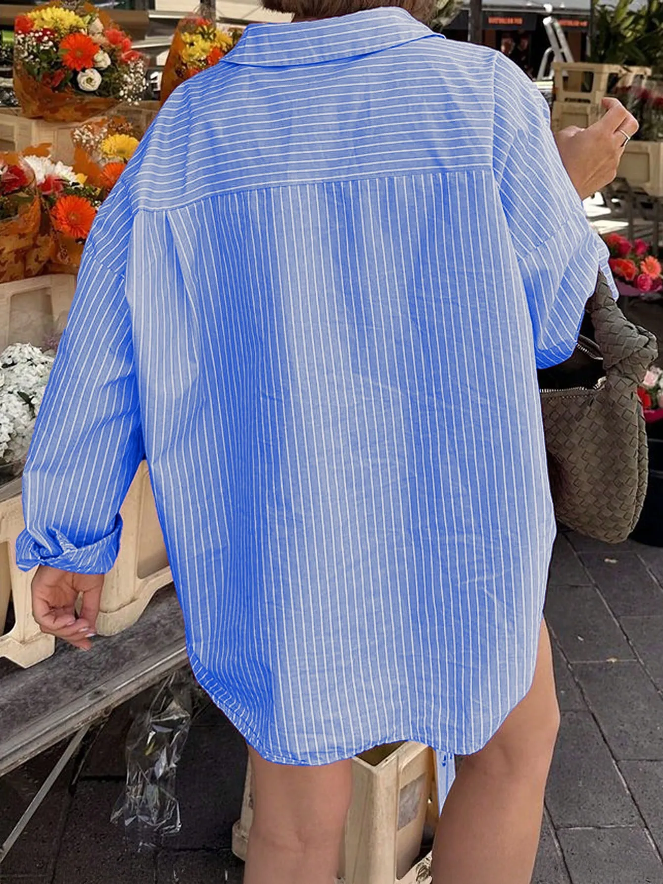 Blue Oversized Vacay Shirt