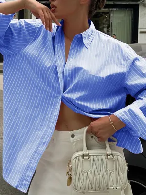 Blue Oversized Vacay Shirt