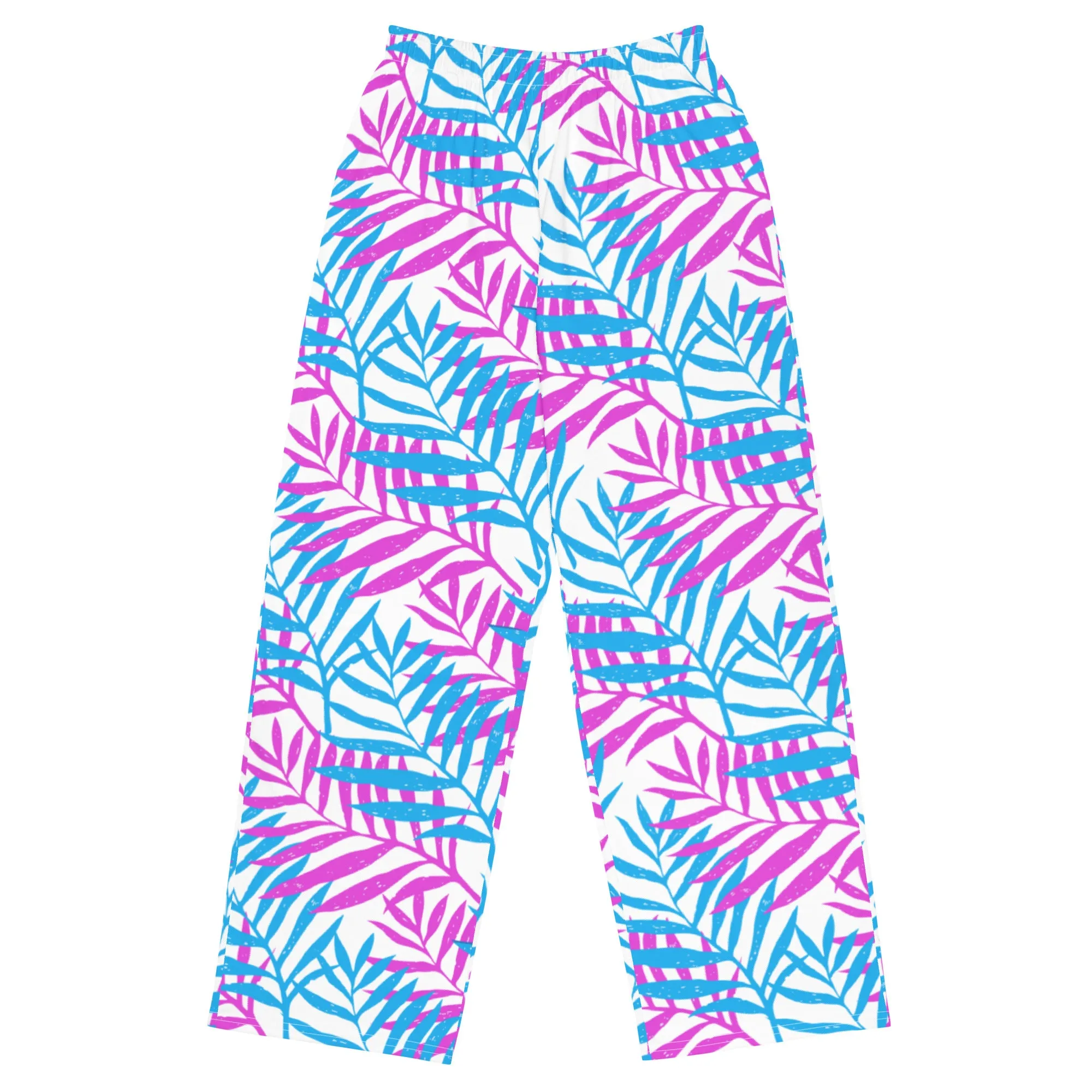 Blue Palm Print Pajama Pants