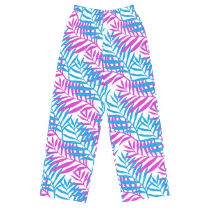Blue Palm Print Pajama Pants