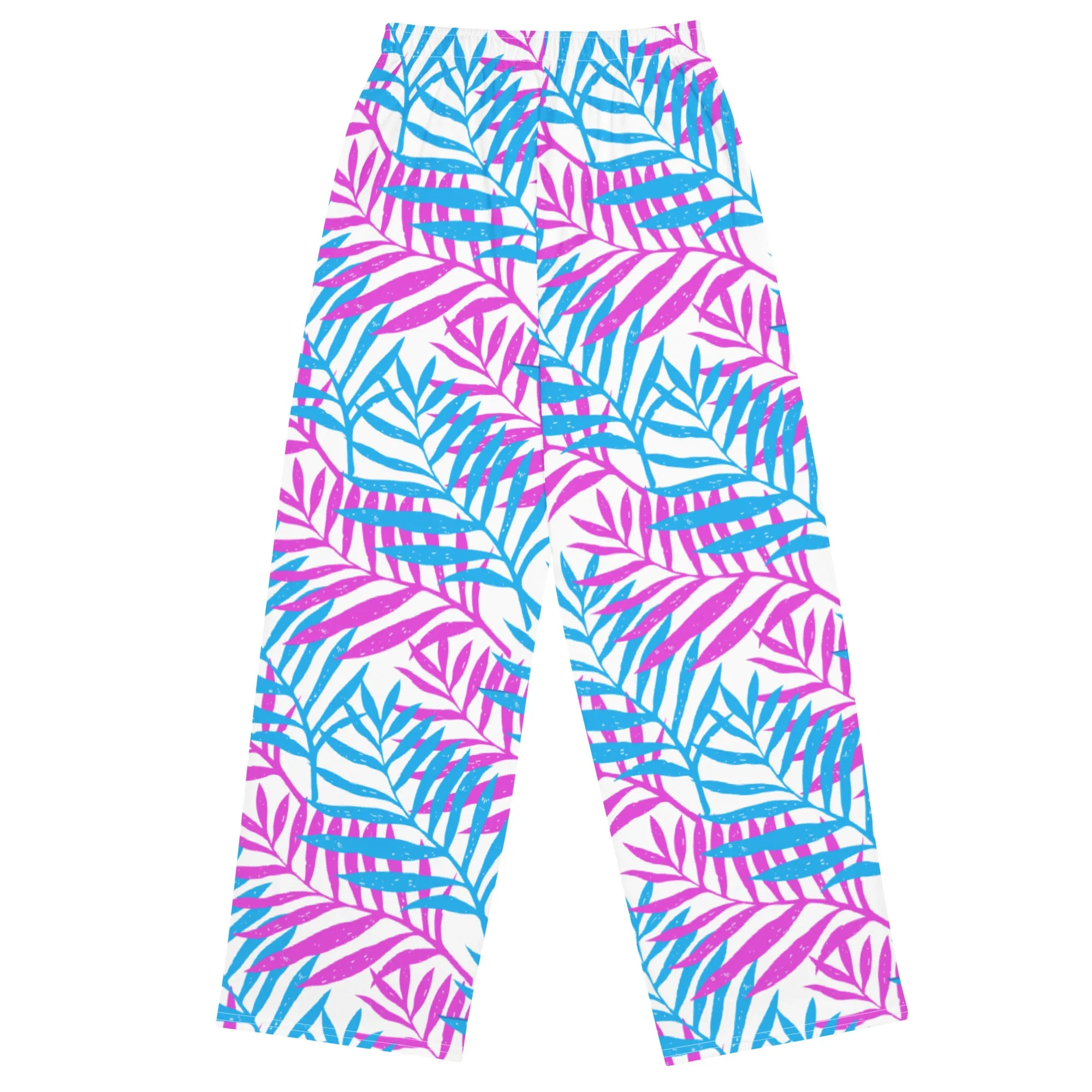Blue Palm Print Pajama Pants
