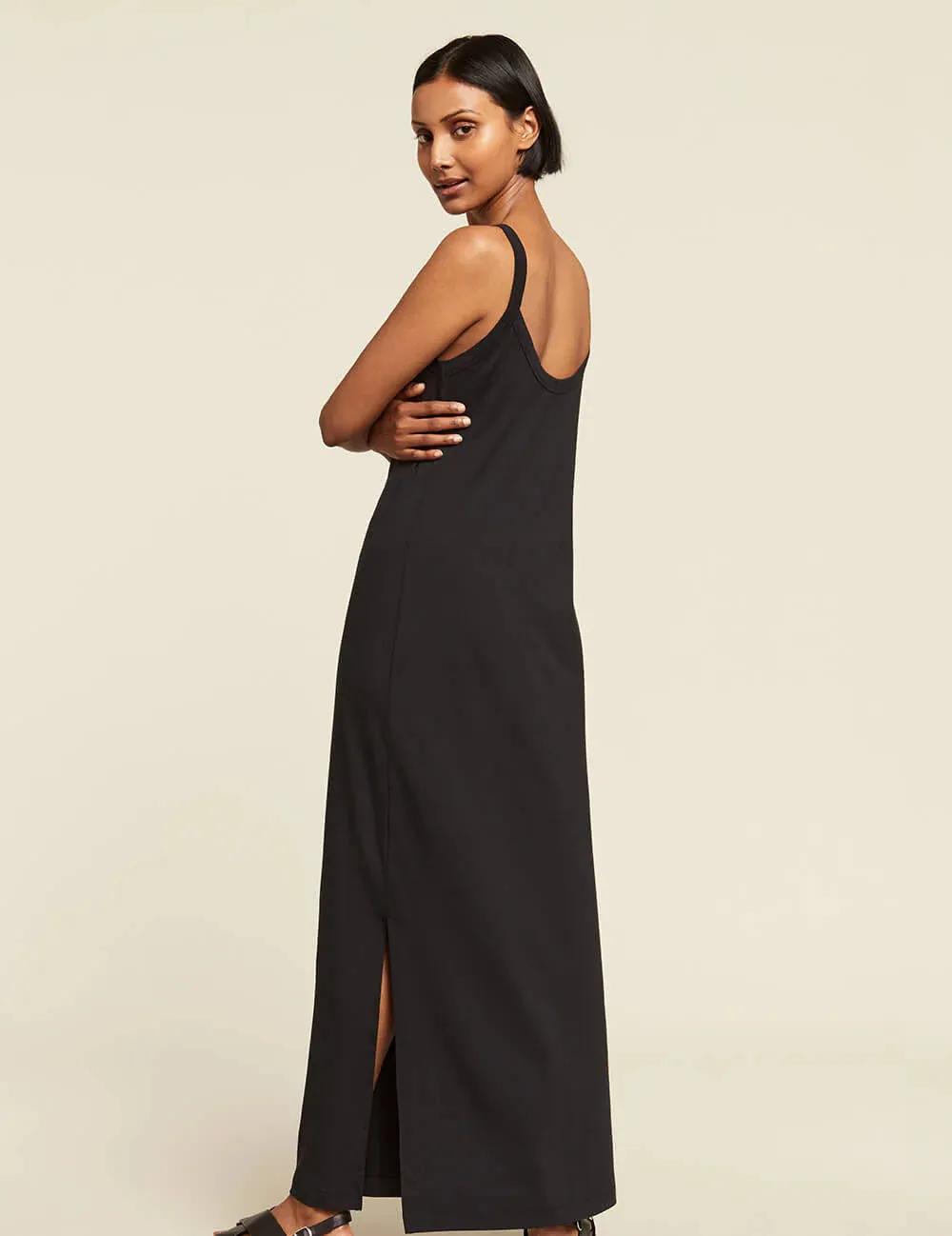 Boody V-Neck Slip Dress - Black - FINAL SALE
