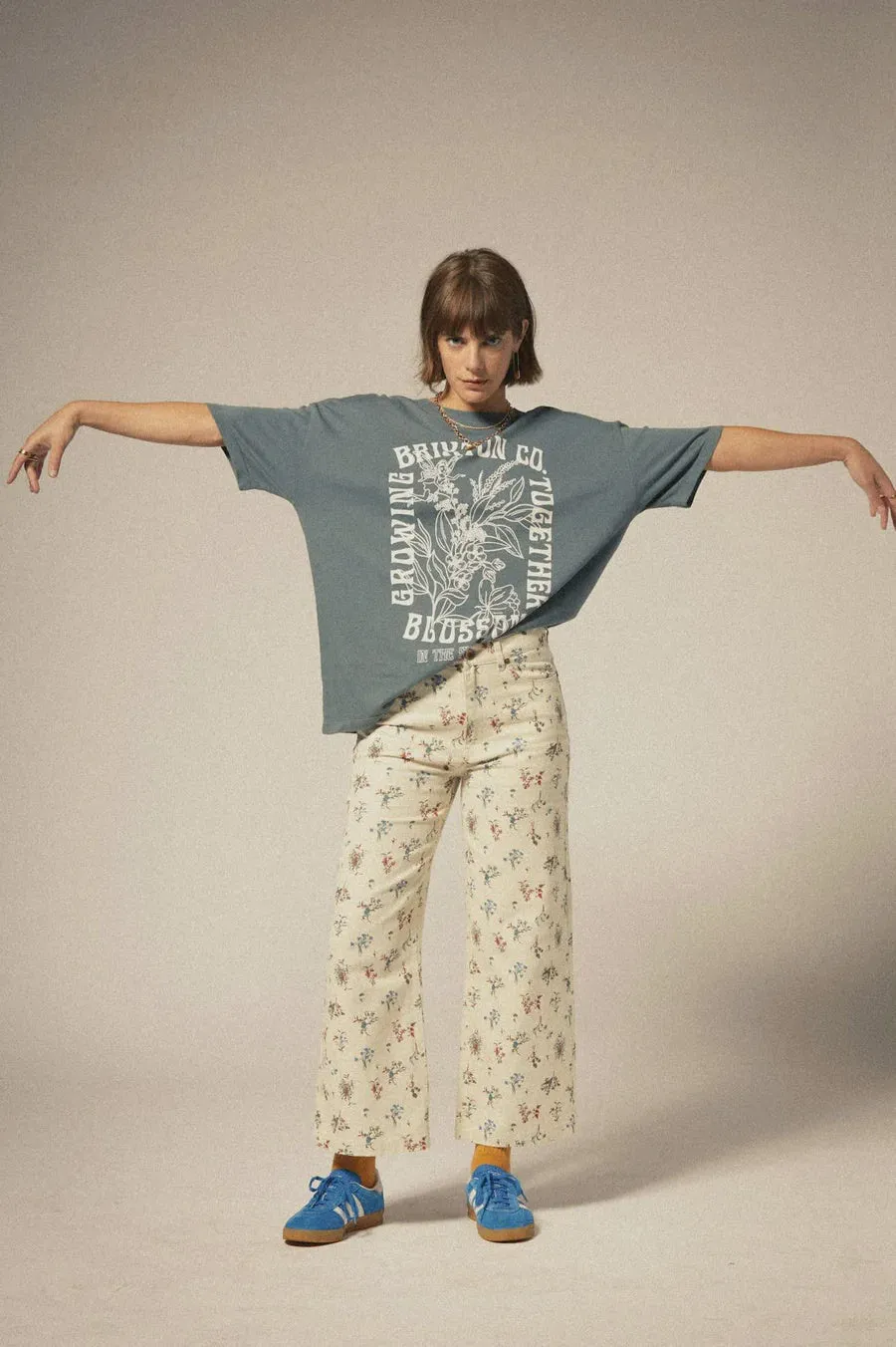 Brixton Bloom Oversized Boyfriend Tee BASALT