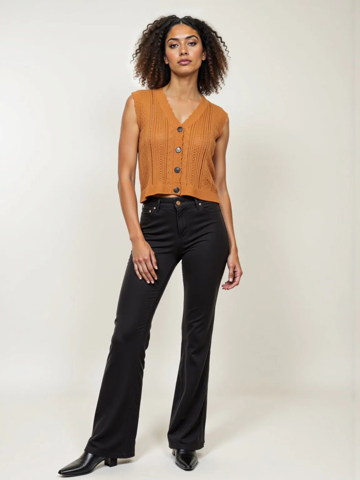 Cable Pointelle Vest