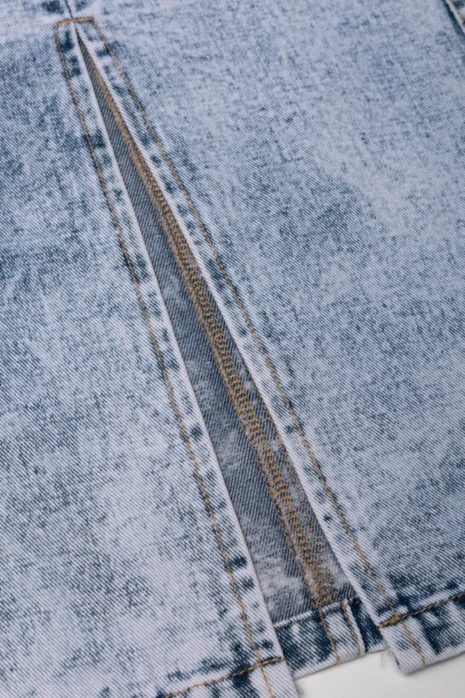 Cargo Denim Skirt Blue