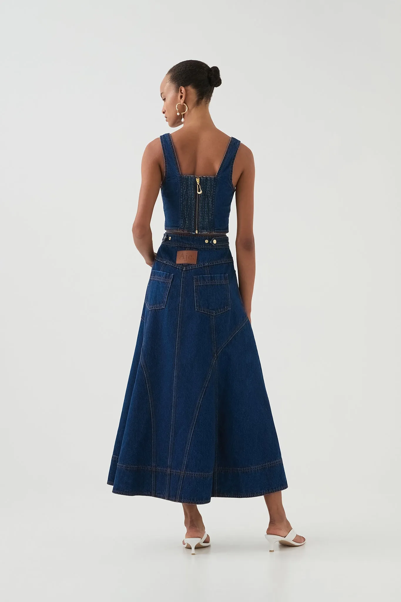 Carmen Denim Midi Skirt