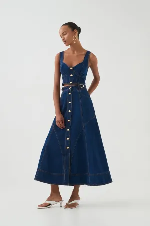 Carmen Denim Midi Skirt