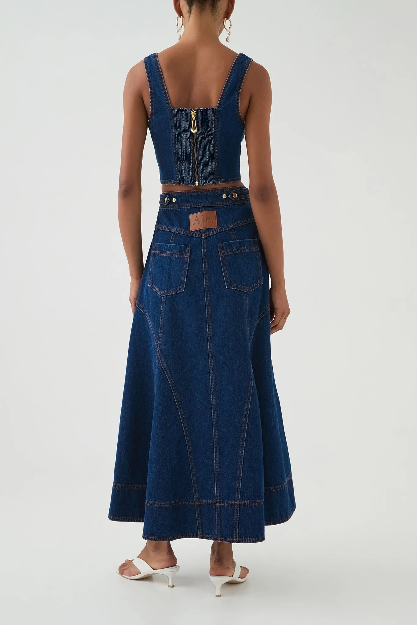Carmen Denim Midi Skirt