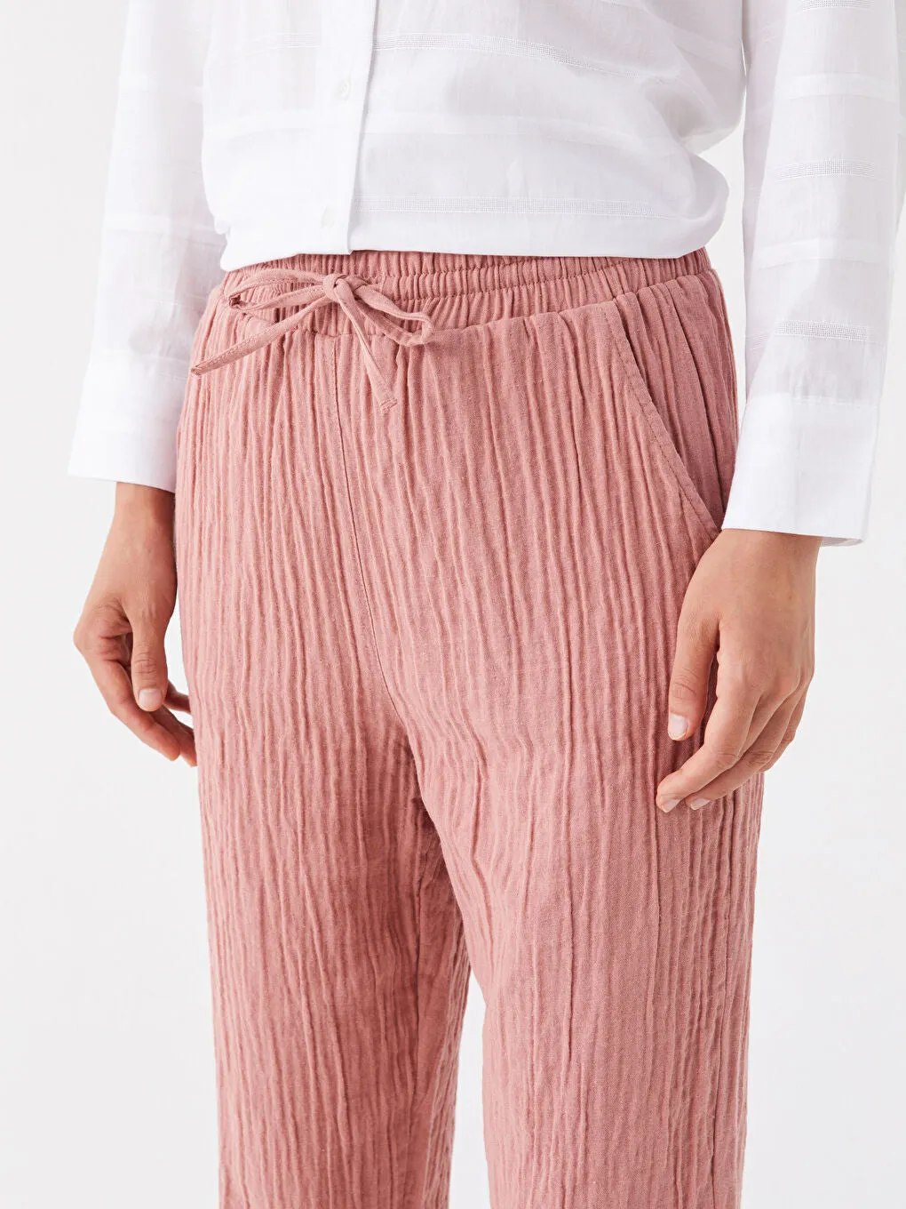 Carrot Cut Women Trousers With Elastic Waist