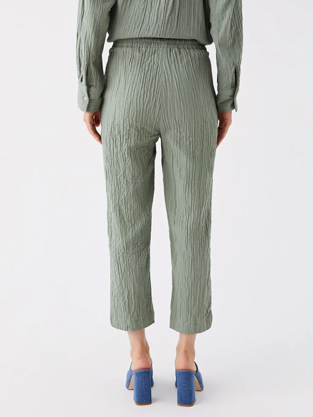 Carrot Cut Women Trousers With Elastic Waist