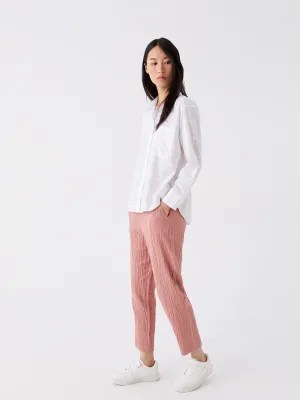 Carrot Cut Women Trousers With Elastic Waist