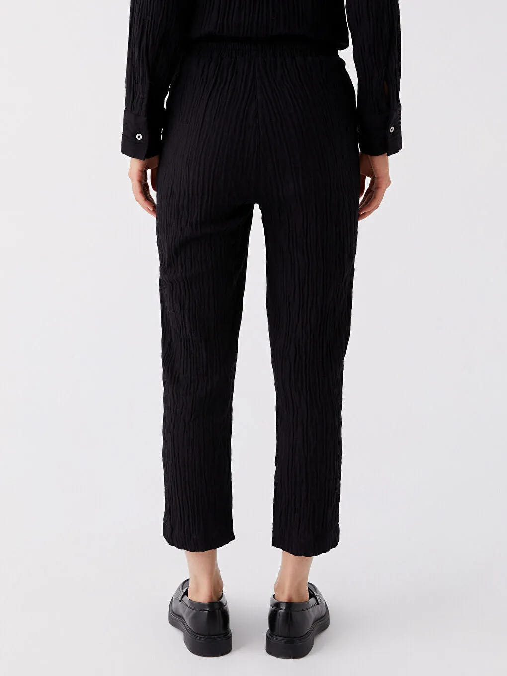 Carrot Cut Women Trousers With Elastic Waist