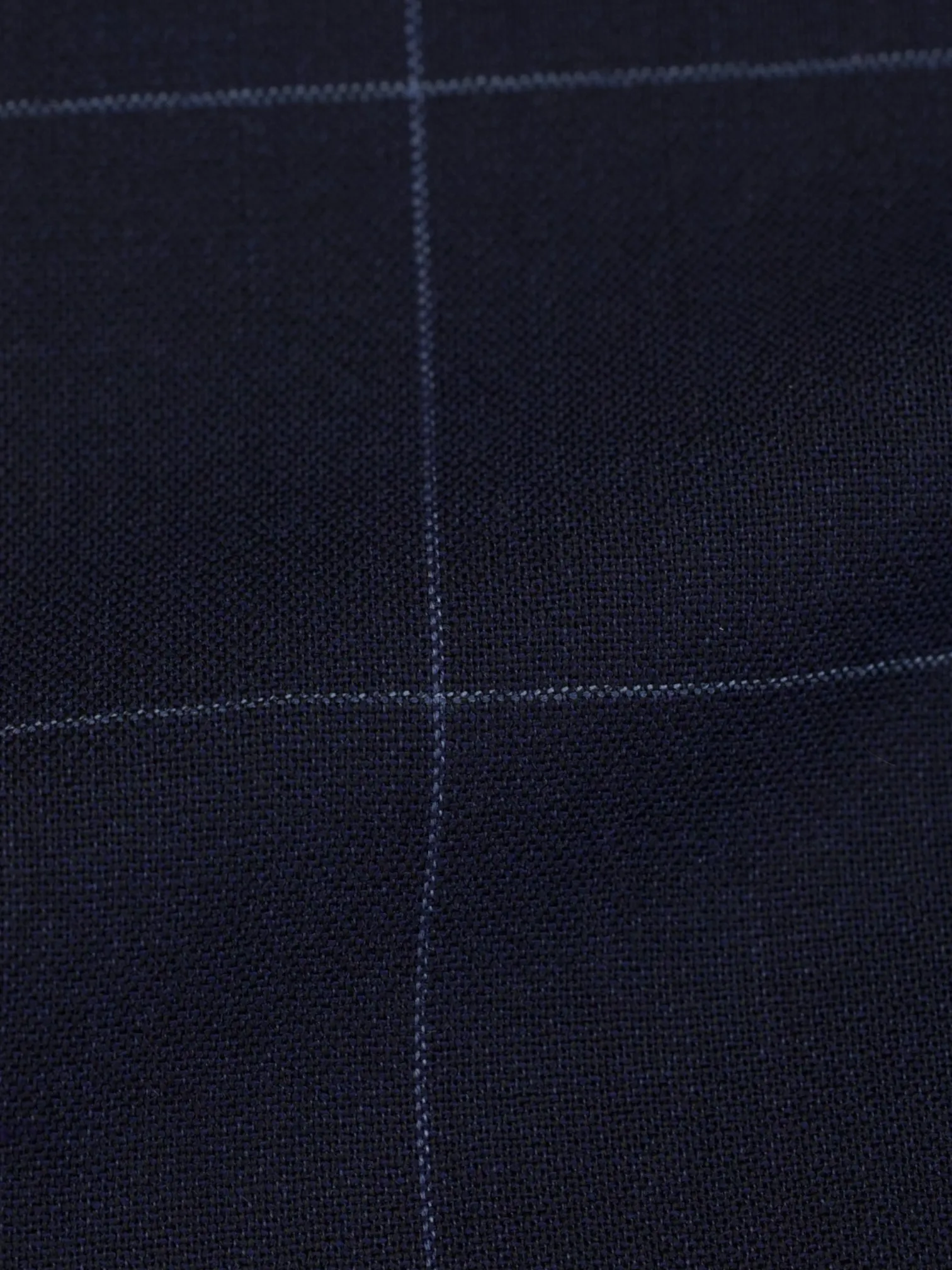 Caruso Dark Blue Cool-Wool Windowpane Trousers