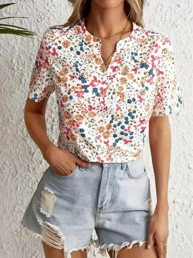 Charis | Floral Button-Up Blouse