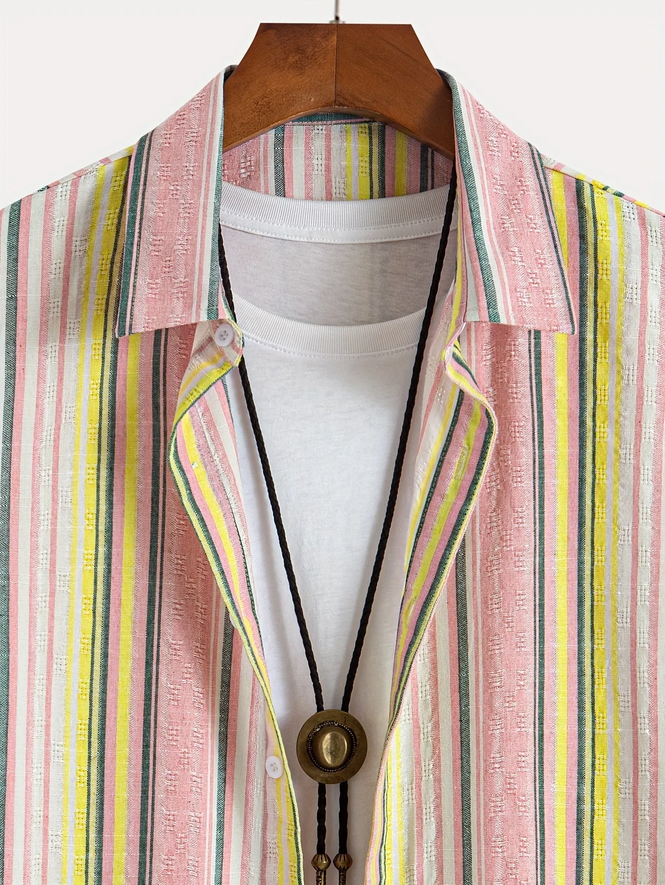 Chic Men's Short Sleeve Breathable Striped Shirt for Summer
