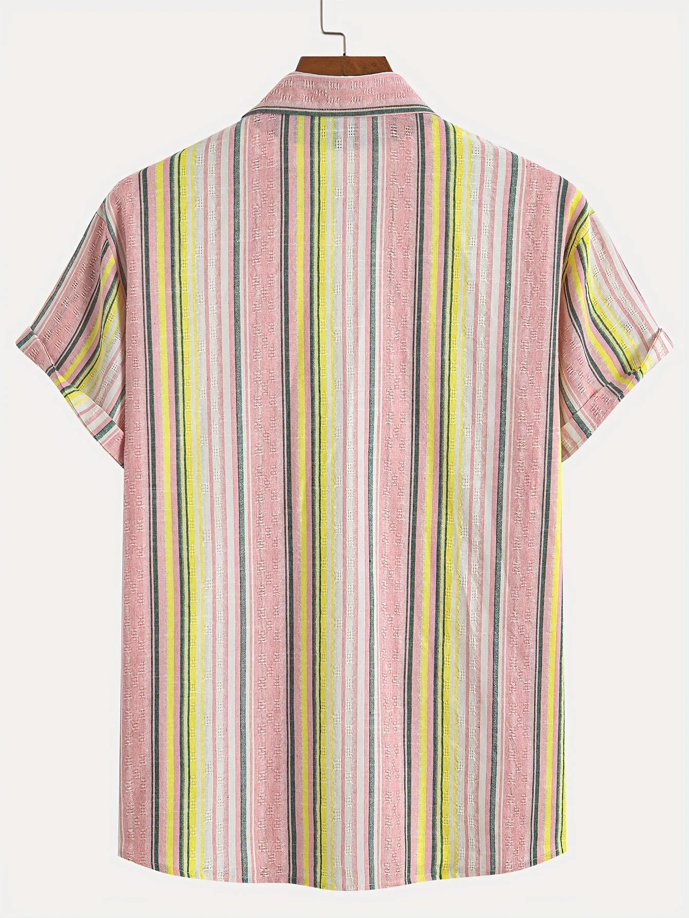 Chic Men's Short Sleeve Breathable Striped Shirt for Summer