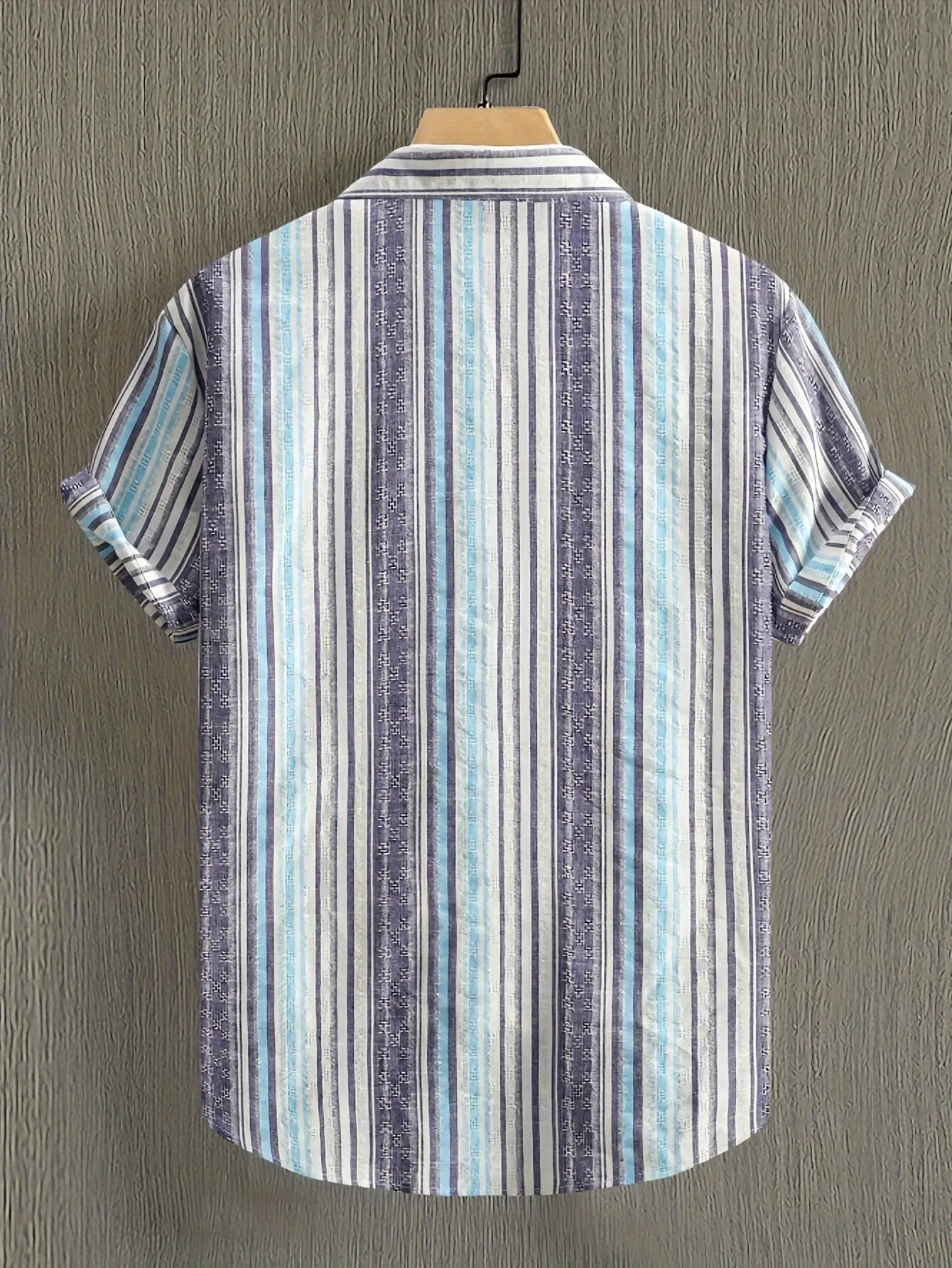 Chic Men's Short Sleeve Breathable Striped Shirt for Summer