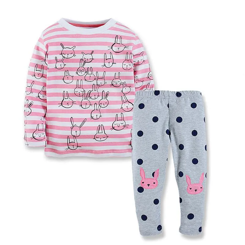 Children Clothes Sets Baby Girls Sleepwear Long Sleeve Leisure Wear Kids Pajamas Next Girl Clothing Style for 2-7 yrs