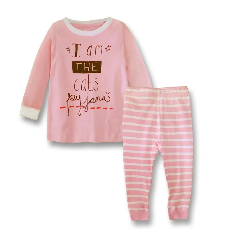 Children Clothes Sets Baby Girls Sleepwear Long Sleeve Leisure Wear Kids Pajamas Next Girl Clothing Style for 2-7 yrs